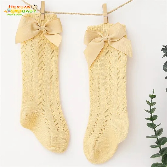 Kids Socks Knee High Baby Socks with Bow Breathable Infant Wholesale Baby Children Girl Cute Baby Spanish Kids Knee Socks