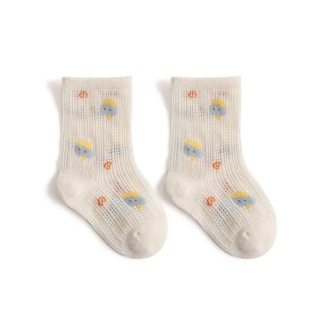 Summer Ice Mesh Boneless Cartoon Cute Boys Girls MID Tube Baby Cotton Socks