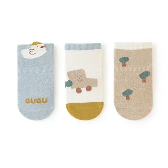 Factory Customization Baby High Elastic Indoor Socks Baby Cartoon Printed Anti Slip Socks Cotton Crew Socks for Baby