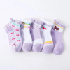 Baby Princess Ankle Socks Kids Little Girls Cotton Purple Cherry Bowknot Knitted Crew Baby Socks