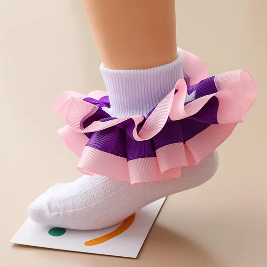 Little Girl Dance New Style Big Flower Soft Cotton Child Baby Kids Socks