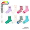 Customize All Sorts of Striped Sock, Knee High Sock Girl Sock with Embroidery Logos in Many Colors, Sizes and Material