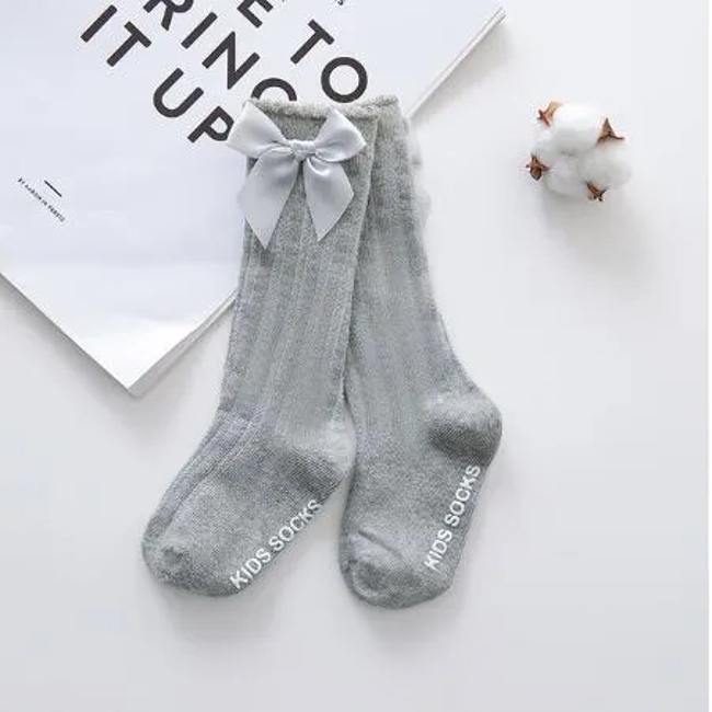 Wholesale Summer Newborn Baby Girls′ Socks Mesh Breathable Hollow Knee High Baby Socks with Bow