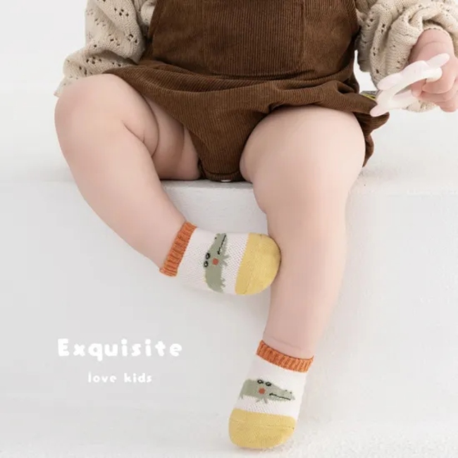 Wholesale Breathable Cartoon Baby Shoes Sock Thin Casual Anti Slip Children Sock Cotton Kids Socks