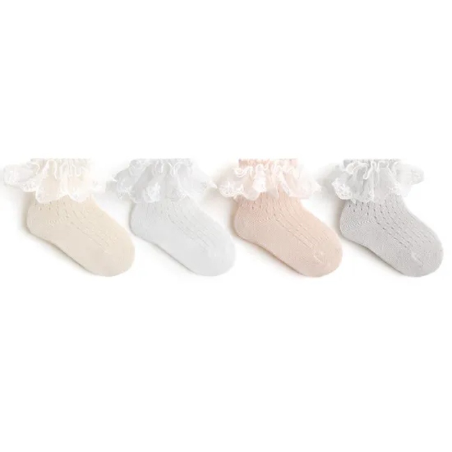 Baby Lace Socks Newborns Baby Sweat Releasing Classic Cotton Lace Crew Socks