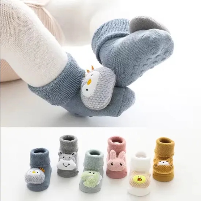 Wholesale Cotton Slip Warm Kids Medium Cute Cartoon Animal Floor Baby Socks