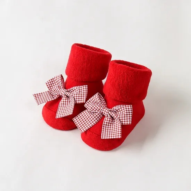 Baby Christmas Cute Cartoon Three Dimensional Turn Over Terry Doll Socks