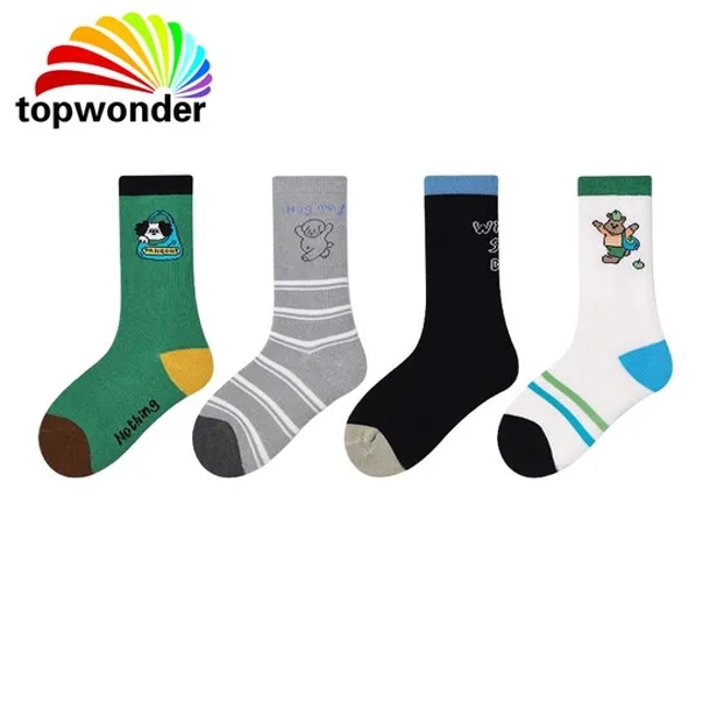 Customize All Designs of Cotton Knee High Sock, Striped Sock with Embroidery Logos in Many Colors, Sizes and Material