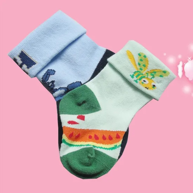  Pack Baby Cotton Socks with Non Slip Foot