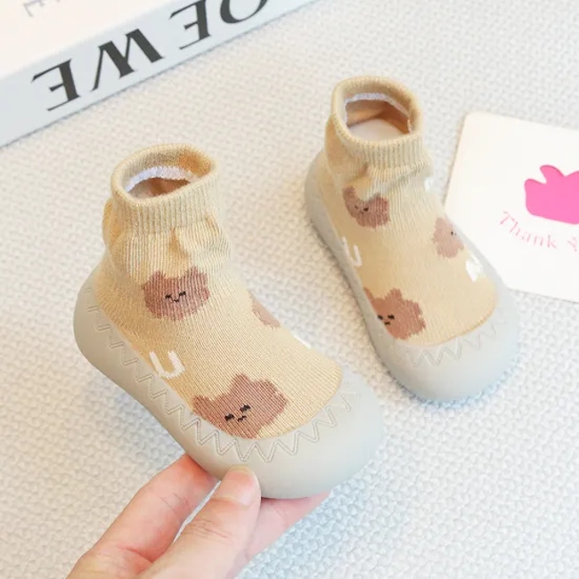 New Baby Floor Winter Padded Toddler Socks Cartoon Non Slip Children′s Indoor Socks
