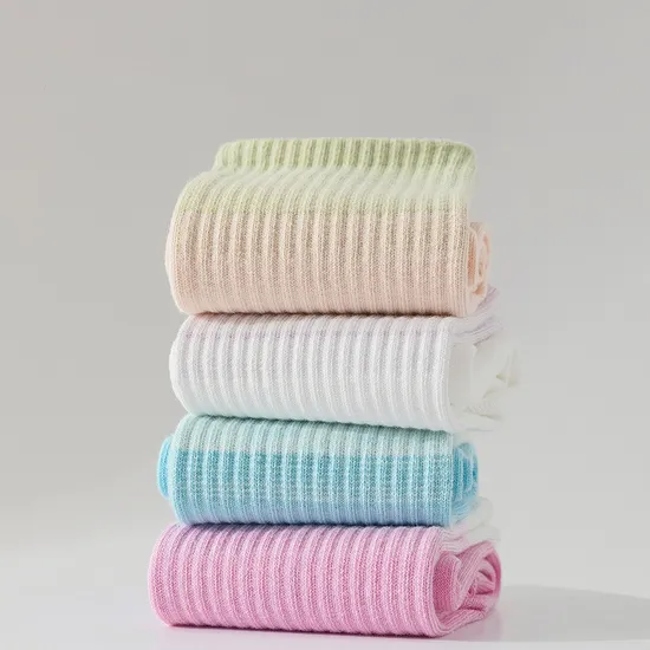High Quality Cotton Tie Dye Silicone Grip Custom Design Logo Ruffle Anti Slip Middle Tube Crew Sports Socks Spring Women Fitness Dancing Pilates Yoga Socks