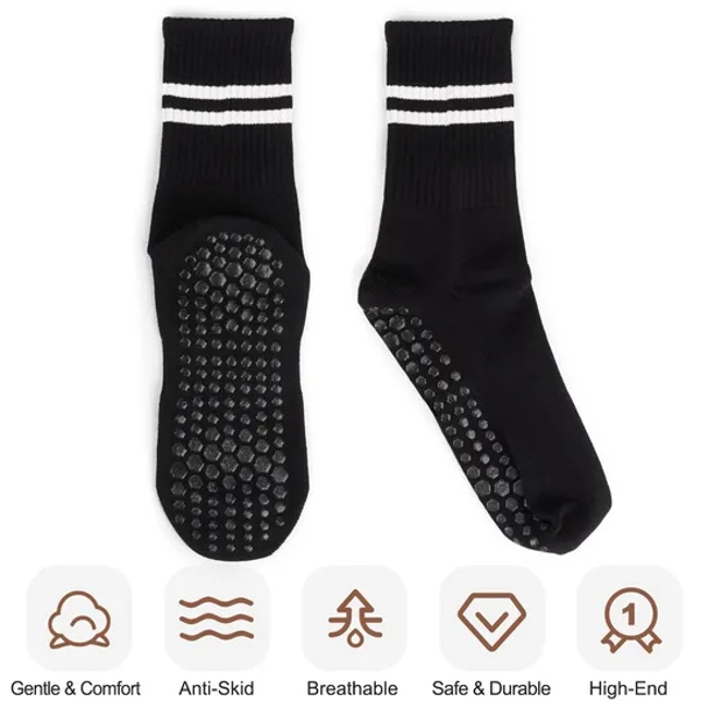 High Quality Yoga Pilates Socks Women Cotton Custom Pilates Crew Socks