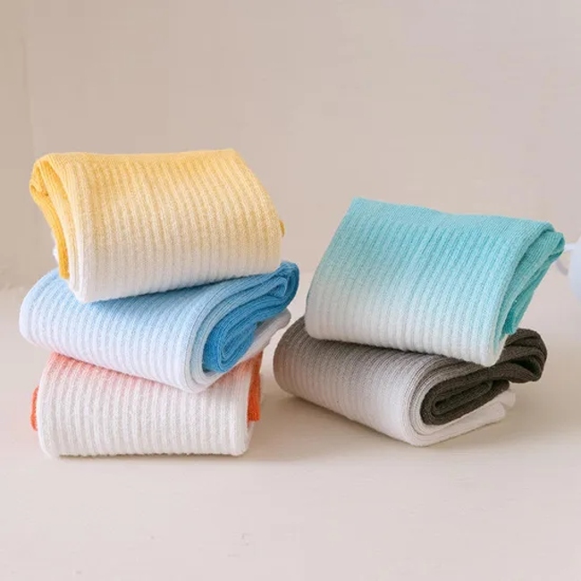 Wholesale Customization Cotton Silicone Dots Tie Dye Pilates Women Yoga Crew Socks