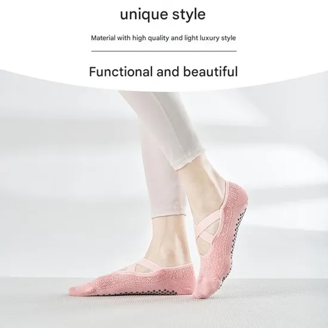 Premium Anti-Slip Yoga Socks for Women with Cross Straps