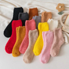 2025 High -Quality Coral Winter Warm Fluffy Fuzzy Socks Custom Embroidered Logo Socks Women