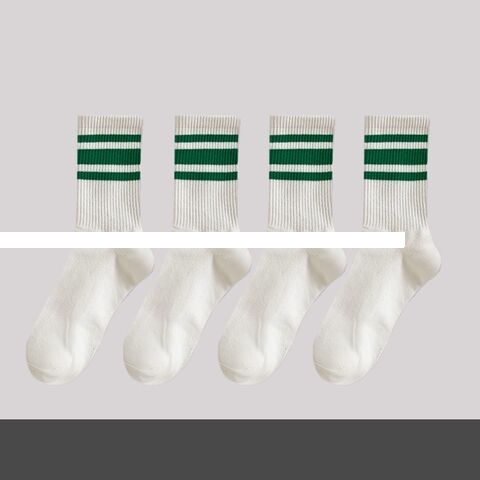 Modern Unisex Crew Sporty Cotton Socks Green Fashion Style for Men Women Knitted Sport Socks for Spring Summer Fast Shipping