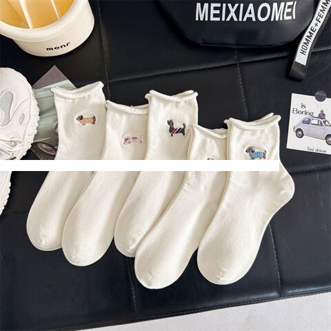 New Style N Combed Cotton Women Socks Custom Design Embroidery Logo Sport Socks