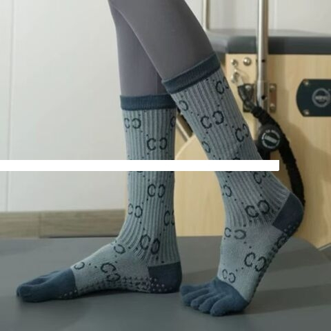 Yoga anti slip professional women s five finger socks Pilates socks in the tube indoor special fitness floor socks for adults