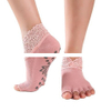 Lace toe socks available in custom color sizes Embroidered logo Yoga socks Comfortable breathable non slip toe socks