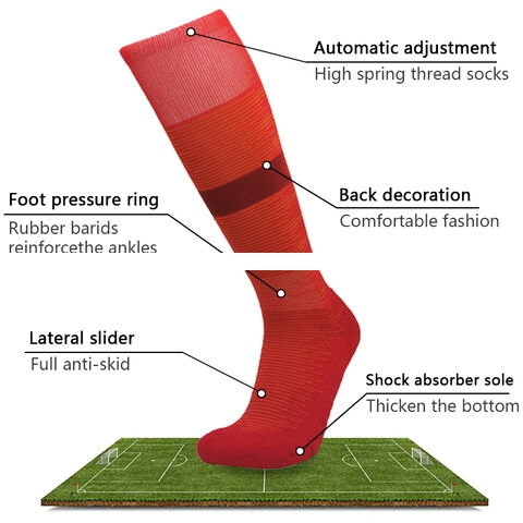 Long Football Socks Training Sports Cushion Soccer Socks Sporty Breathable Stockings Fashionable Style Free Size