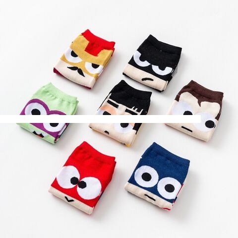 Men s cartoon cute Superman shallow mouth invisible socks
