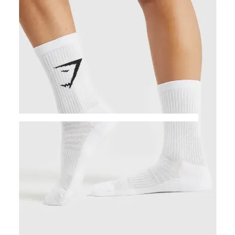 Custom brand logo knitting jacquard gym socks cotton crew sports gymnastics socks for gym sports