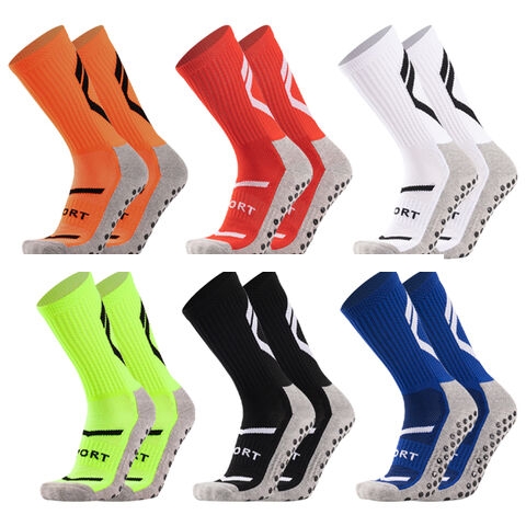 High Quality Jacquard Technique Sporty Football Socks Custom Design Bottom Grip Sweat Absorbent Free Anti Slip Socks