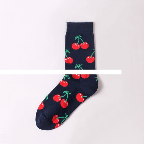 Men s long socks printed black sports Xinjiang cotton socks