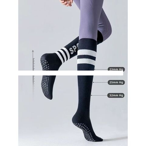 Long yoga socks Pressure socks sports non slip design to protect the calf can be customized logo Pilates socks