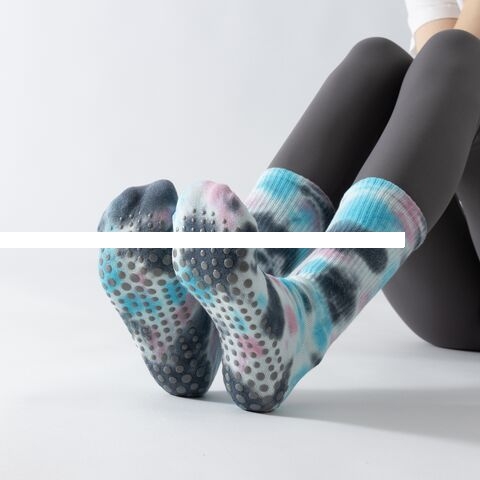 Factory Direct Tie Dye Long Clear Fresh Air Yoga Sports Socks Anti slip Absorbent Women s Socks Custom Logo Socks