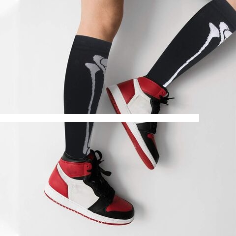 Colorblock Compression Socks High Tube, Stylish, Breathable, Durable, Multi Color Options