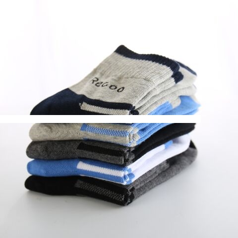 Men s autumn striped mid tube socks, sport combed cotton breathable socks