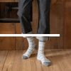 Men s plush cotton socks, double needle striped color blocking casual sports mid length socks
