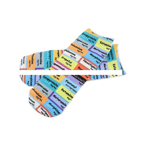 Promotion of high quality soft comfortable short socks low cut cotton print nurse preppy sports socks for women men