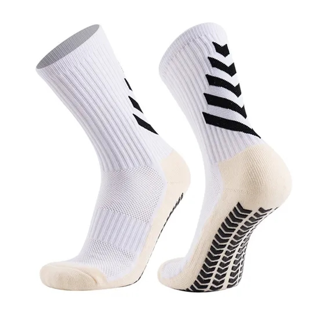Customized Football Socks, Men′s MID Length Socks Towel Soles Adult Adhesive Non Slip Sports Socks