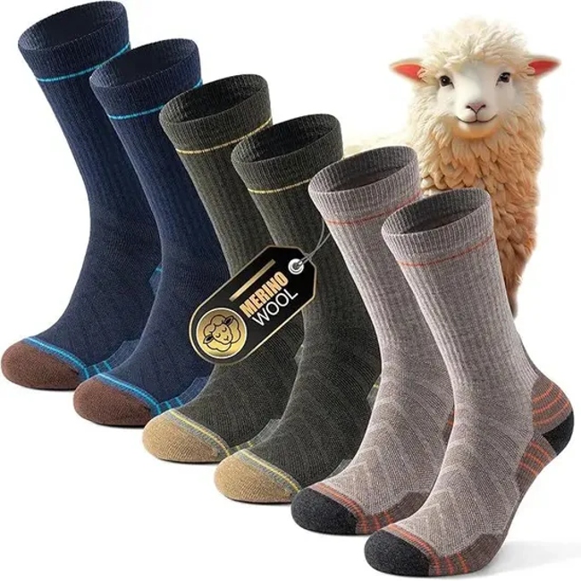 OEM Custom Professional Hiking Cushioned Athletic Socks Heavy Duty Work Boot Socks Thermal Merino Wool Socks