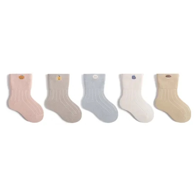 Newborn Baby Socks Autumn and Winter New Wide Mouth Loose Toe Baby Socks Cute Cartoon Boneless MID Cotton Socks
