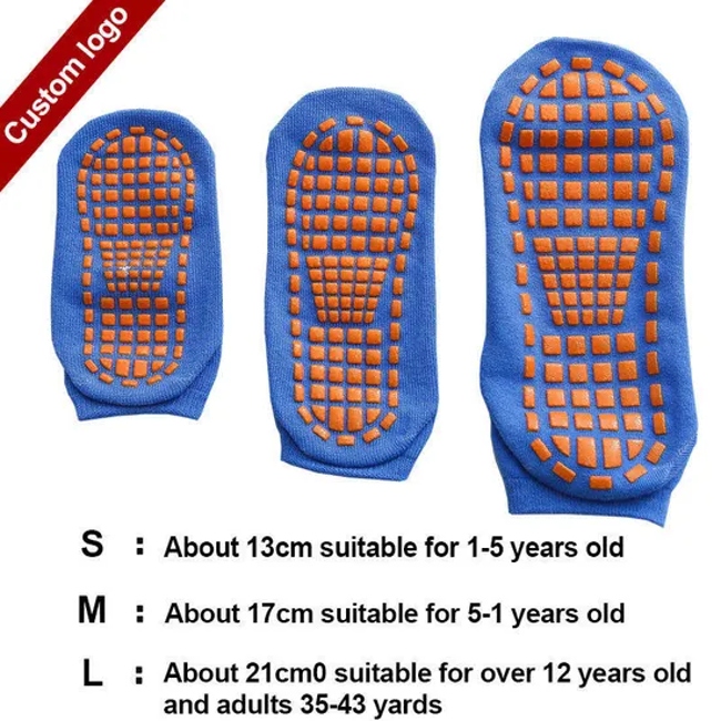 Customise Wholesale Adult Women Non-Slip Jump Training Custom Grip Kids Anti Slip Park Trampoline Sock for Trampoline