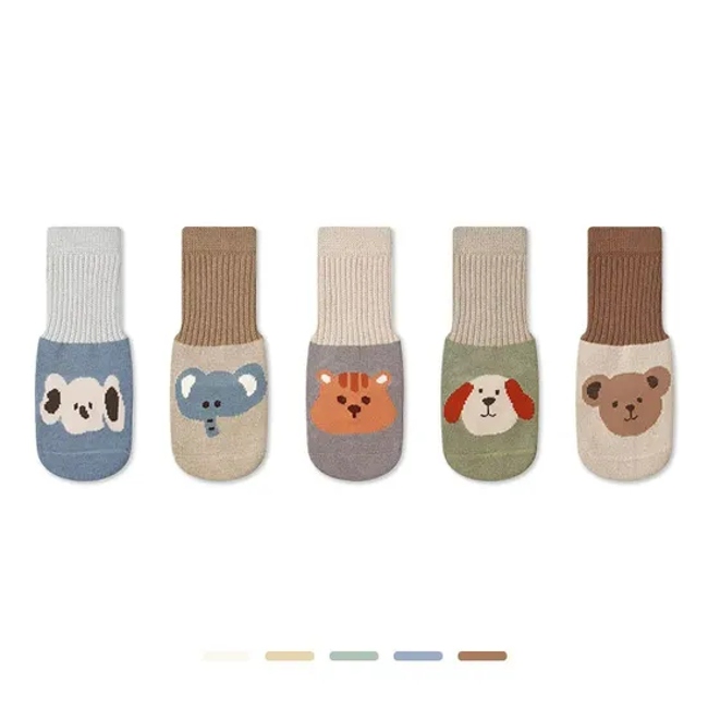 2025 New Animal Cute Wholesale Cartoon Children′s Socks Non-Slip Baby Breathable Kids Cute Fall Prevention Cotton Floor Socks