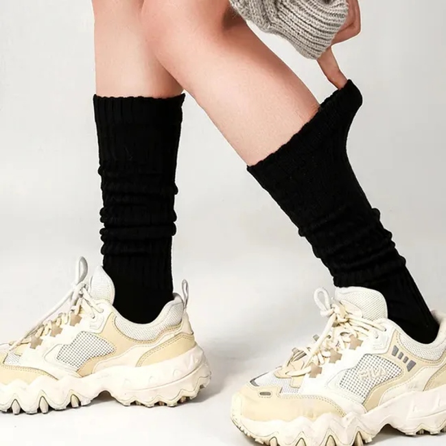 Wholesale Soft Extra Long Scrunch Knee High Sock Bulk Slouch Socks for Women