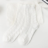 Fashion Sweet MID-Calf Socks Black and White Lace Pileup Socks New Hundred Jk Socks Spring and Summer Thin Breathable Women′s Socks