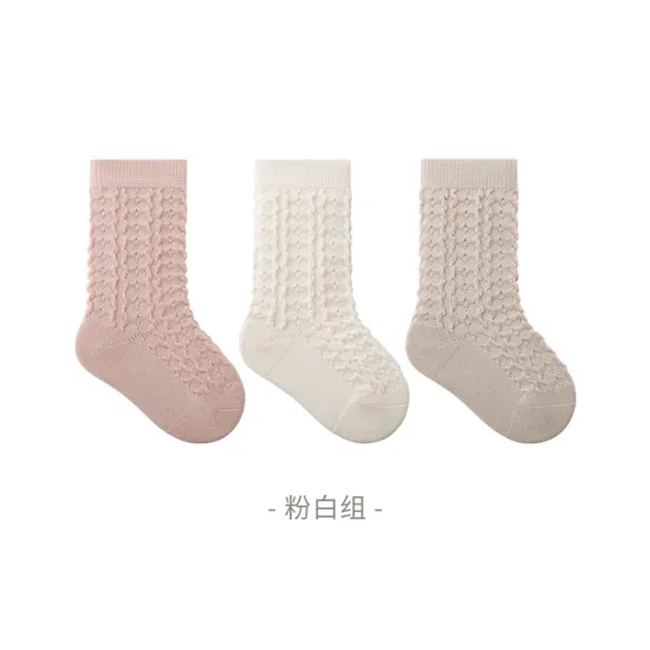 Autumn Newborn Baby Socks Children Solid Color Antibacterial Middle and Large Children Infant Student Boneless Socks