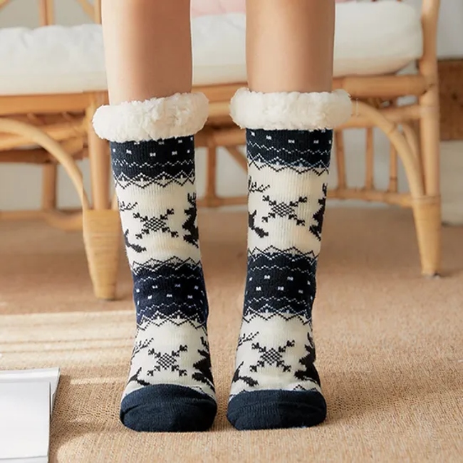 Christmas Socks Women′s Floor Socks Adult Padded Snow Socks Sleep Socks Leg Covers Carpet Socks Covers Slipper Socks