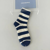 Spring and Summer New Blue Combed Cotton MID-Calf Socks Women M Letter Stripe Couple Socks