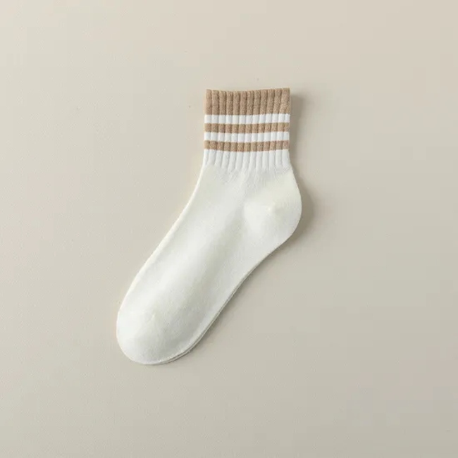 Broken Hole Socks Women Summer Thin MID-Calf Socks Beggars Street Trend White Stripe Ladies Stacked Socks