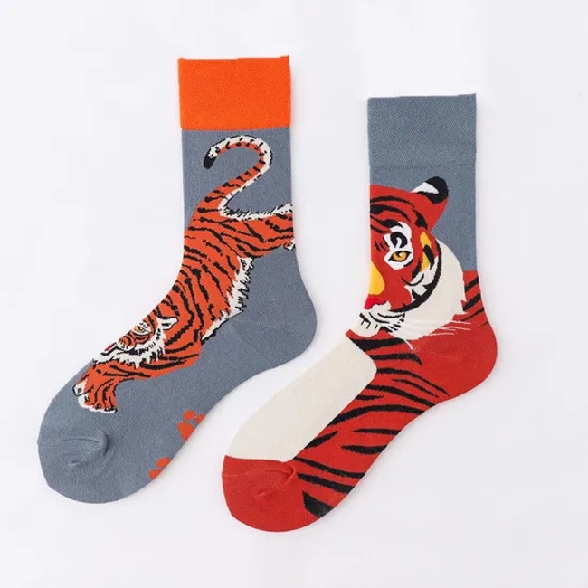 Wholesale Funny Crazy Designer Socks Cool Funky Fashion Custom Logo Cotton Novelty Socks Fancy Sox Tube Crew Happy Dress Socks