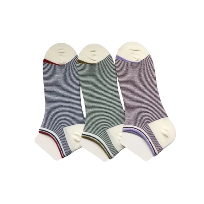 Summer Anti Bacterial Mens Colorful Short Basic Casual Breathable Cool Cotton Stripe Block Trainer Liner Socks