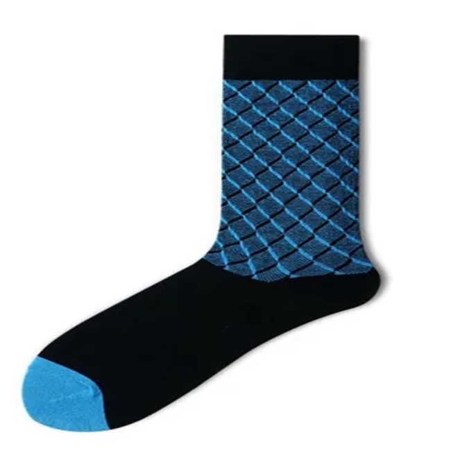 British Gentleman Diamond Crew Socks Male for All Season