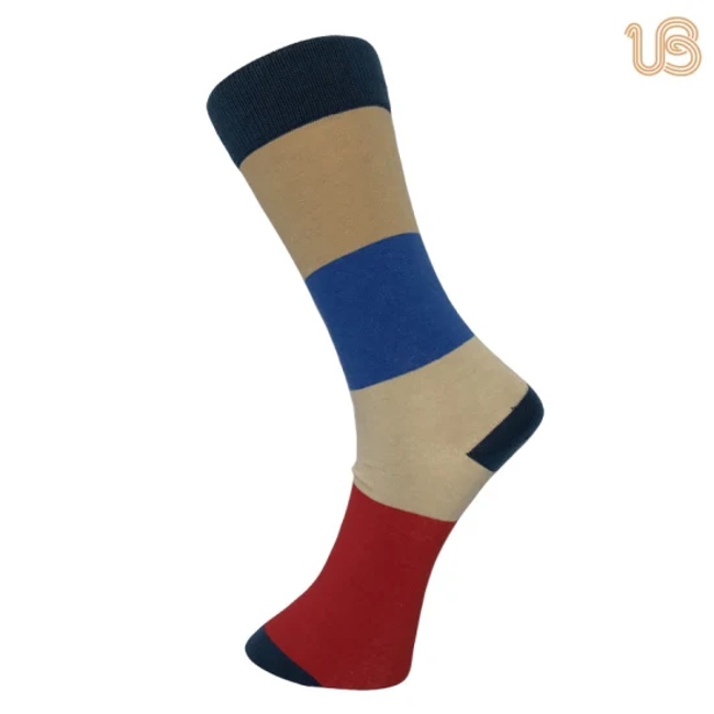 Men Sox Colorful Stripe High Quality Soft 100 Bamboo Casual Dress Socks