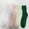 Fashion Women Cotton Embroidery Logo Socks